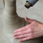 Penny Withers at work in her studio at Yorkshire Art Space’ Persistence Works in Sheffield 2017
